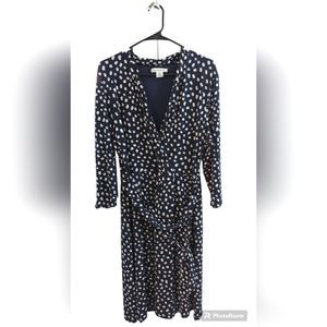 Liz Claiborne Blue and White Polka Dot Dress